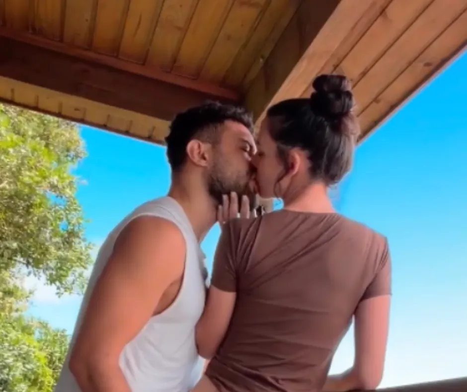 Couple laughing together