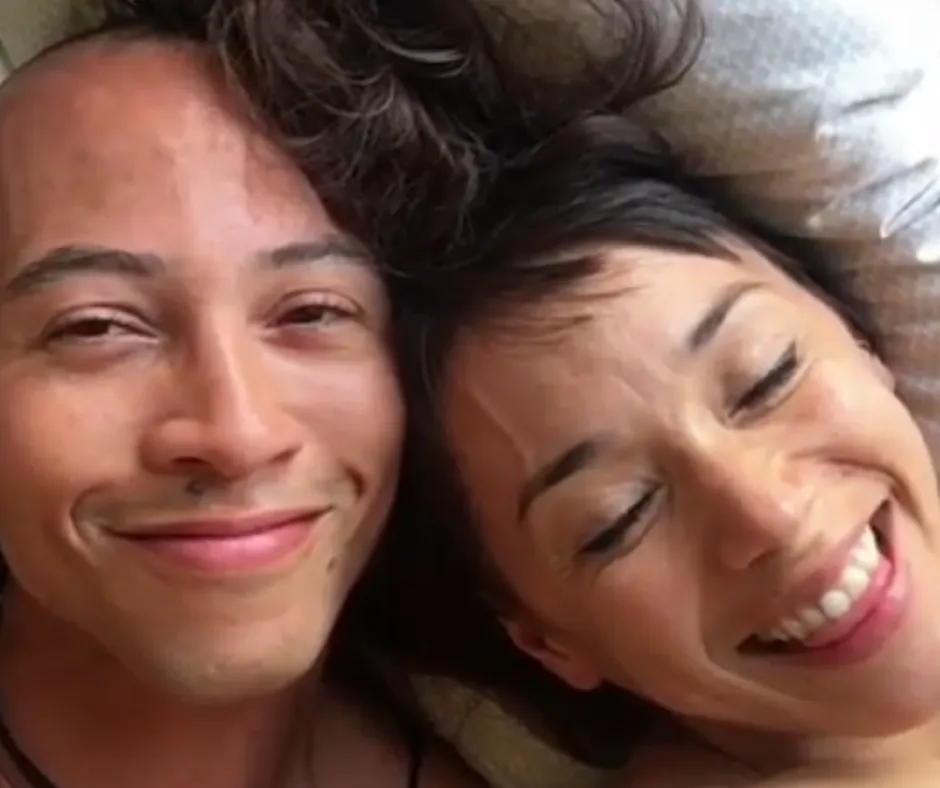 Couple embracing intimately